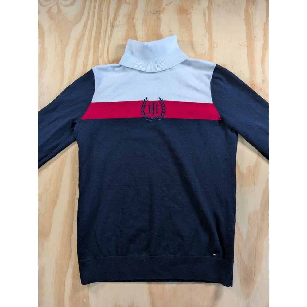 Tommy Hilfiger Women's Colorblock Crest Turtleneck Sweater Size M